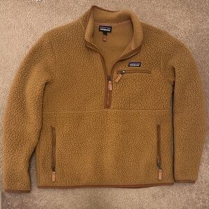 Patagonia Pullover Womens Large Brown Tan Half Zip